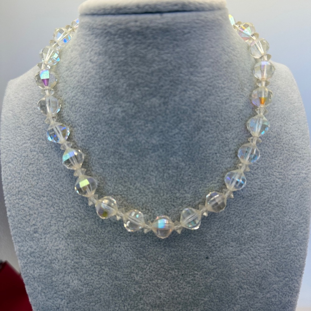 Laguna Crystal Necklace Women OS Clear AB Iridescent Excellent Vintage 1950s